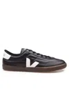 Veja Panenka Black Sneaker With Logo On The Side And Contrasting Heel In Leather Unisex In Black