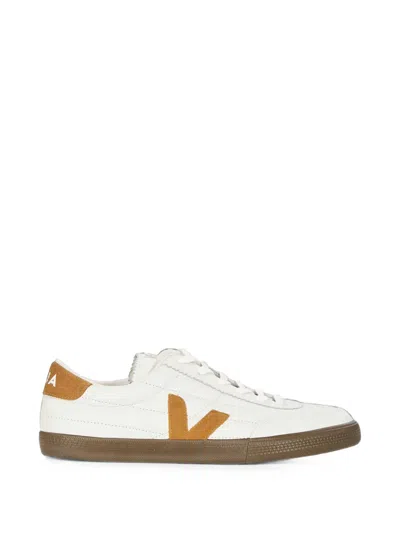 Veja Panenka Logo-patch Leather Sneakers In White
