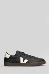 Veja Leather Sneakers In Black And White In Black