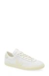 Veja Esplar White Low Top Sneakers With Logo Detail On The Side And Logo Lettering On The Heel In Leather In White Calcaire