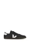 Veja Panenka Black Sneaker With Logo On The Side And Contrasting Heel In Leather Unisex In Black