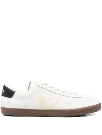 Veja Panenka Leather Sneakers In White And Cream In Neutral