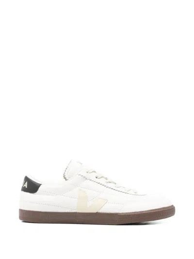 Veja Panenka Leather Sneakers In White And Cream In Neutral