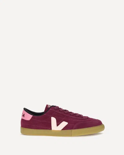Veja Purple Suede Leather Sneakers In Pink