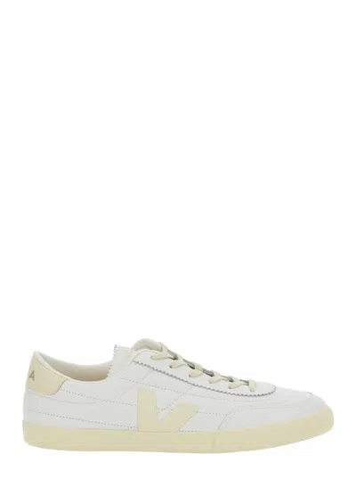 VEJA PANENKA WHITE SNEAKER WITH LOGO ON THE SIDE AND CONTRASTING HEEL IN LEATHER UNISEX