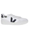 Veja Perforated Leather Low-top Sneakers With Suede Inserts In White