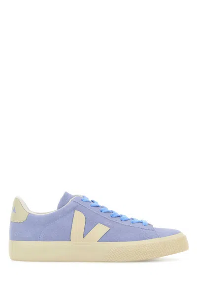 Veja Suede Campo Sneakers Contrast Sole Design In Purple