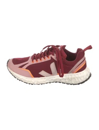 Pre-owned Veja Printed Athletic Sneakers In Burgundy
