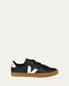 Veja Recife Logo Leather Sneaker In Blk_wt