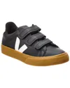 Veja Recife Logo Leather Sneaker In Black