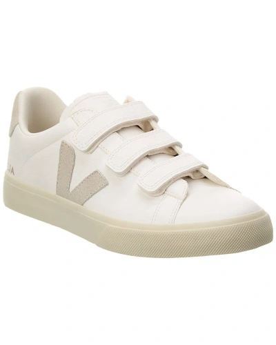 Veja Recife Logo Leather Sneaker In White