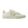 Veja Recife' Chromefree Leather Velcro Sneakers In White