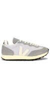 Veja Rio Branco Leather-trimmed Suede And Mesh Sneakers In Light Grey Pierre