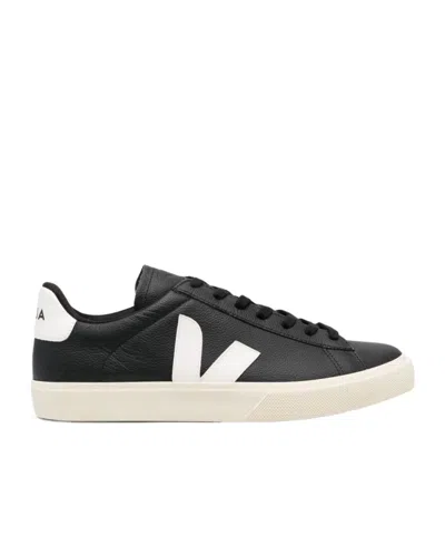 Veja Black And White Leather Campo Sneakers