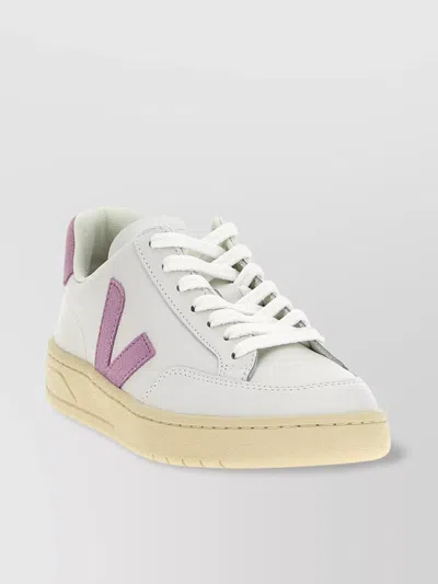 Veja Rubber Sole Contrast Heel Tab Sneakers In White