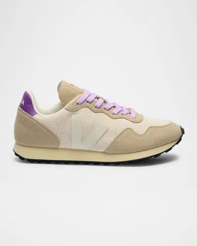 Veja Sdu Colorblock Jute Raffia Runner Sneakers In Gold