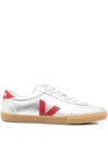 Veja Volley Leather Sneaker In Silver Pepper In Silver