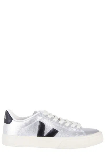 Veja Silver Metallic Leather Campo Sneakers