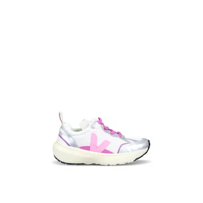 Veja Kids' Silver Sneakers For Girl With Logo
