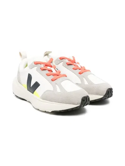 Veja Kids' Small Canary V-leather Sneakers In White