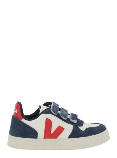 VEJA MULTICOLOR SNEAKER WITH HOOK-AND-LOOP CLOSURE AND LOGO ON THE SIDE IN LEATHER BOY