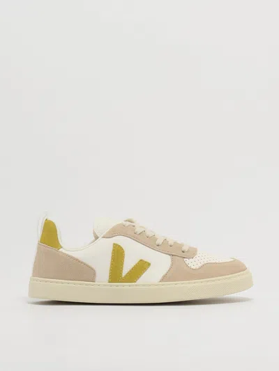 Veja Kids' Small V-10 Sneaker In Bianco-lime