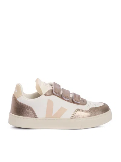 Veja Kids' Small V-90 O.t. White_sable_bronze Sneakers