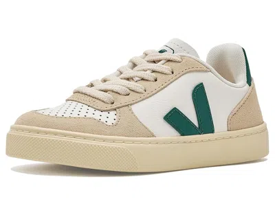 Veja Small V-10 L Chromefree (little Kid/big Kid) Kid's Shoes Extra White/brittany/almond : Unisex Eu 34  In Nude