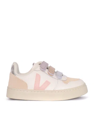 Veja Small V-10 Leather White_petale