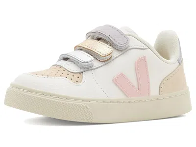 Veja Kids' Small V-10 Leather White_petale Sneakers In Multi