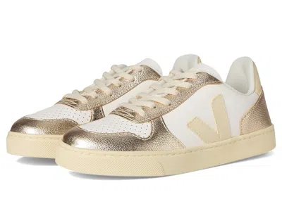 Veja Small V-10 (toddler/little Kid/big Kid) Kid's Shoes White Calcaire Platine : Unisex Eu 28 (us 11 Lit In Neutral
