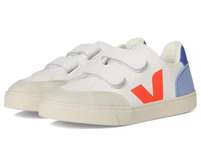 Veja Small V-12 (little Kid/big Kid) Kid's Shoes White//orange/fluorescent : Unisex Eu 34 (us 3 Little Ki