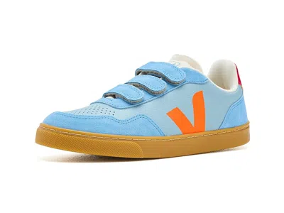 Veja Small V-90 (big Kid) Kid's Shoes Steel Fury Natural : Unisex Eu 37 (us 6 Big Kid) M, Leather In Multi