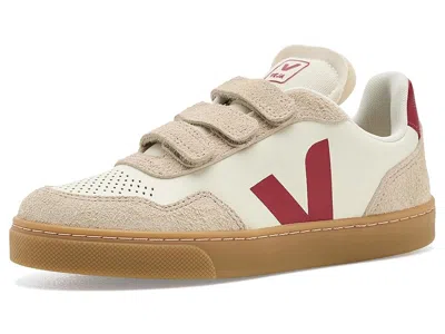 Veja Small V-90 (little Kid/big Kid) Kid's Shoes Pure/pepper/almond: Unisex Eu 33 (us 2 Little Kid) M In White