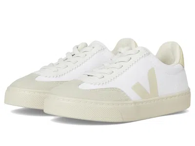 Veja Small Volley Canvas (little Kid/big Kid) Kids Shoes White/calcaire : Unisex Eu 34 (us 3 Little Kid)  In Blue