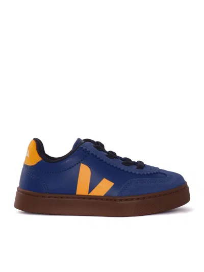 Veja Kids' Small Volley O.t. Atlan_ouro_bark Sneakers In Blue