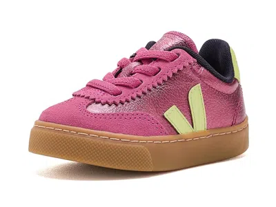 Veja Small Volley (toddler) Kids Shoes Azalea/limo: Unisex Eu 24 (us 8 Toddler) M In Pink