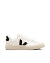 Veja V90 Chromefree Leather Sneakers In Extra-white_black