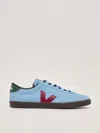 Veja Man Sneakers Azure Size 12 Leather In Azzurro