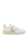 Veja Extra White Parme Magenta Leather V-12 Sneakers In White