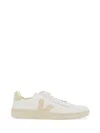 Veja V-12 Leather Sneakers In Neutral