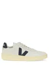 Veja Esplar White Low Top Sneakers With Contrasting Heel With Logo Lettering And Logo Patch On The Side I