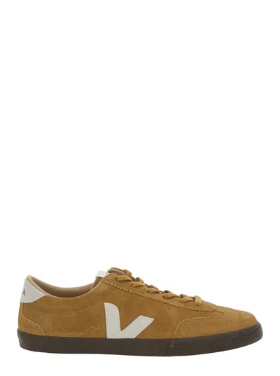Veja Sneaker 'volley' Con Logo  In Pelle Unisex In Brown