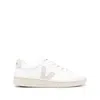 Veja White Low-top Sneakers With Logo Patch In Leather Man  In White