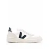 Veja V-10 Panelled Lace-up Sneakers In White