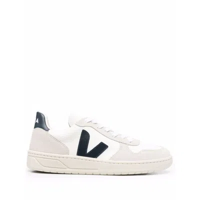 Veja V-10 Woman Sneakers White Size 5 Soft Leather, Textile Fibers