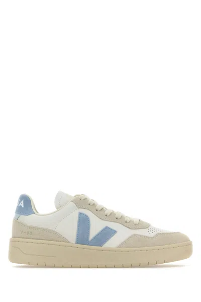 Veja Leather And Suede Trainers In White