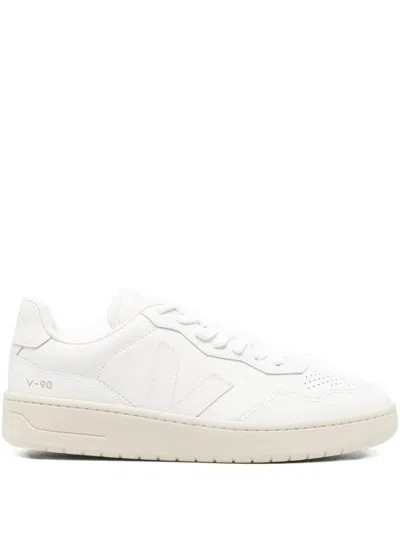 Veja V-90 Perforated Sneakers In White