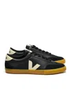 Veja Volley Black Sneaker With Side Logo And Lettering Logo On The Heel In Organic Cotton Unisex In Black_pierre
