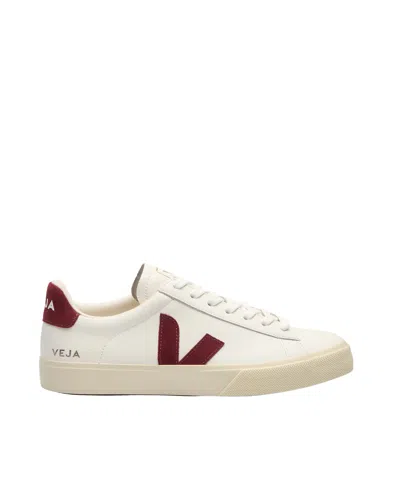 Veja Campo Leather White Grenat In Multi